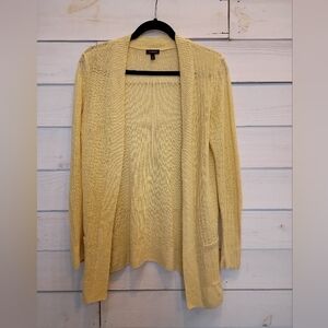 Talbots Soft Yellow Women's Linen Cardigan